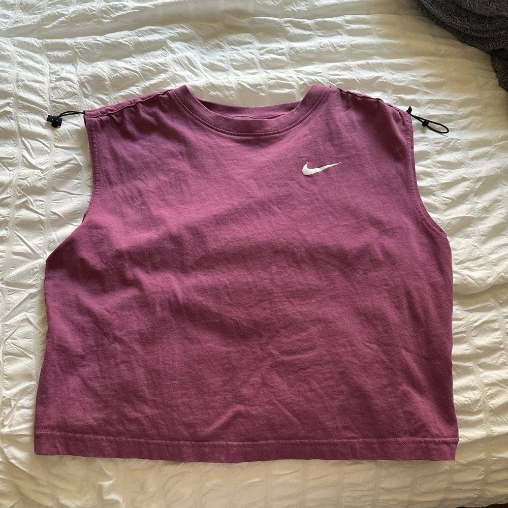 Nike Red Sleeveless Crop Muscle Tee